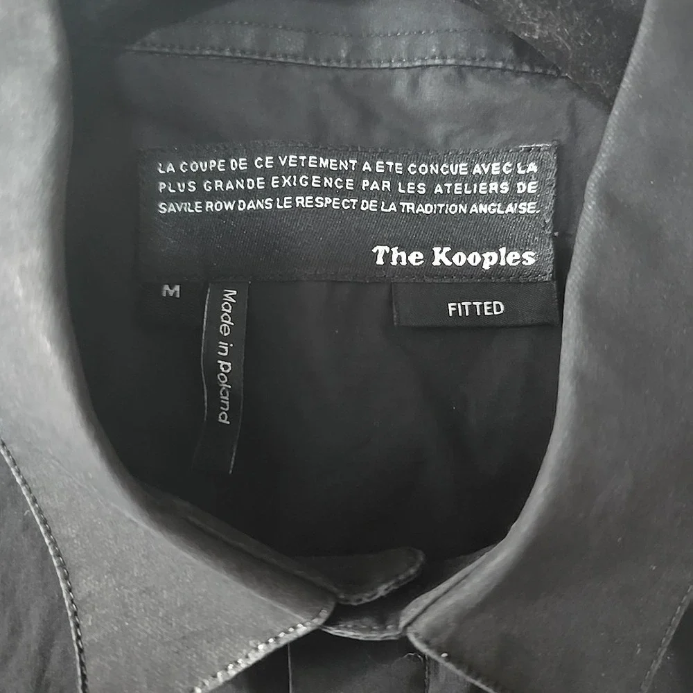 The Kooples Men's Fitted‎ Black Long Sleeve Button Up Dress Shirt Size Medium